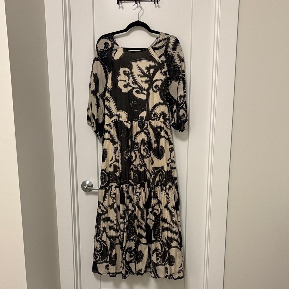 Devotion TWINS Black and Cream Floral Dress